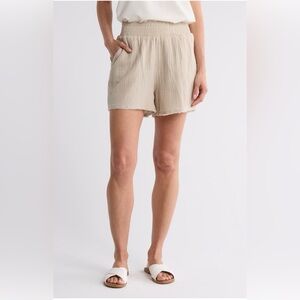 DKNY Tan High Waist Shorts Lightweight Cotton